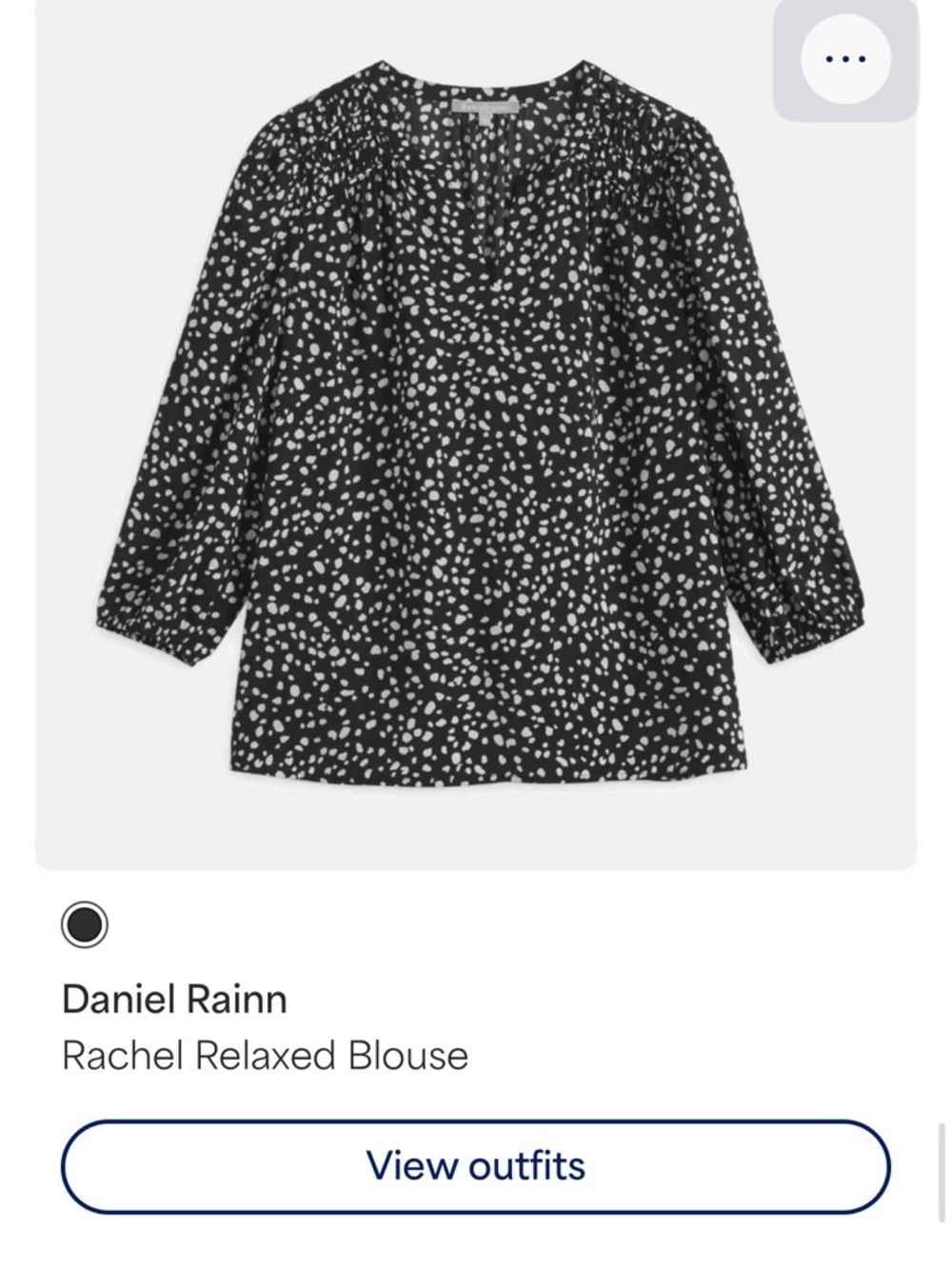 Daniel Rainn Stitch Fix Black and White split neck Patterned Blouse size L